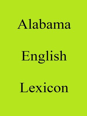 cover image of Alabama English Lexicon